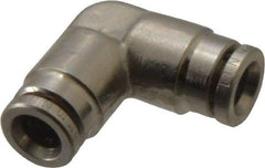 Norgren - 6mm Outside Diam, Nickel Plated Brass Push-to-Connect Tube Union Elbow - 260 Max psi, Tube to Tube Connection, Nitrile O-Ring - Apex Tool & Supply