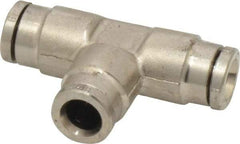 Norgren - 6mm Outside Diam, Nickel Plated Brass Push-to-Connect Tube Union Tee - 260 Max psi, Tube to Tube Connection, Nitrile O-Ring - Apex Tool & Supply