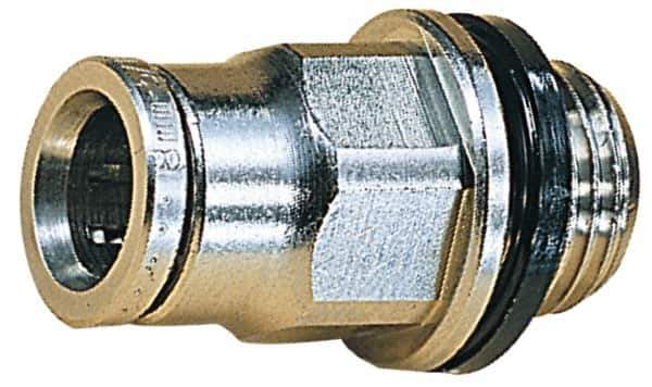 Norgren - 12mm Outside Diam, 1/2 BSPP, Nickel Plated Brass Push-to-Connect Tube Male Connector - 260 Max psi, Tube to Male BSPP Connection, Nitrile O-Ring - Apex Tool & Supply