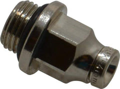 Norgren - 4mm Outside Diam, 1/8 BSPP, Nickel Plated Brass Push-to-Connect Tube Male Connector - 260 Max psi, Tube to Male BSPP Connection, Nitrile O-Ring - Apex Tool & Supply