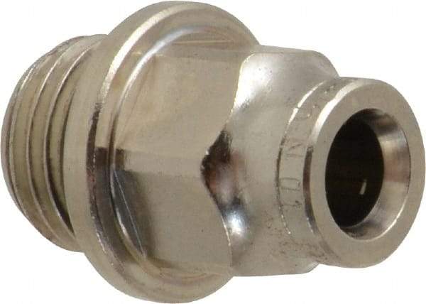 Norgren - 6mm Outside Diam, 1/4 BSPP, Nickel Plated Brass Push-to-Connect Tube Male Connector - 260 Max psi, Tube to Male BSPP Connection, Nitrile O-Ring - Apex Tool & Supply