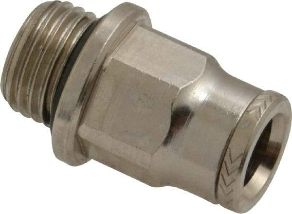 Norgren - 8mm Outside Diam, 1/4 BSPP, Nickel Plated Brass Push-to-Connect Tube Male Connector - 260 Max psi, Tube to Male BSPP Connection, Nitrile O-Ring - Apex Tool & Supply