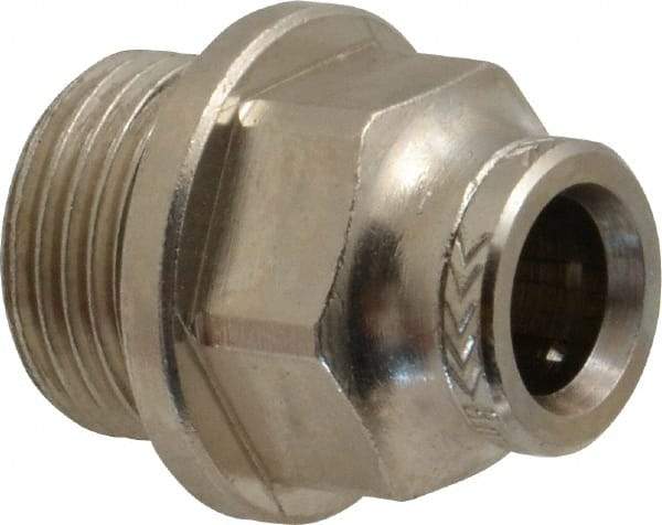 Norgren - 8mm Outside Diam, 3/8 BSPP, Nickel Plated Brass Push-to-Connect Tube Male Connector - 260 Max psi, Tube to Male BSPP Connection, Nitrile O-Ring - Apex Tool & Supply