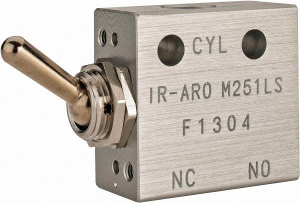 ARO/Ingersoll-Rand - 1/8" NPT Manual Mechanical Valve - 3-Way, 2 Position, Toggle/Manual & 0.2 CV Rate - Apex Tool & Supply
