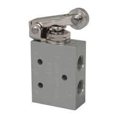 ARO/Ingersoll-Rand - 1/8" NPT Manual Mechanical Valve - 4-Way, 2 Position, Roller Lever/Spring & 0.2 CV Rate - Apex Tool & Supply