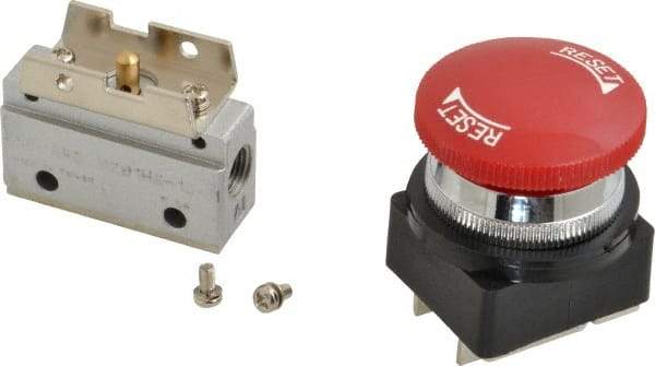 ARO/Ingersoll-Rand - 1/8" NPT Manual Mechanical Valve - 3-Way, 2 Position, Palm Button/Detent & 0.2 CV Rate - Apex Tool & Supply