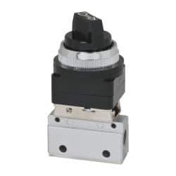 ARO/Ingersoll-Rand - 1/8" NPT Manual Mechanical Valve - 3-Way, 2 Position, Selector, One Valve/Manual & 0.2 CV Rate - Apex Tool & Supply