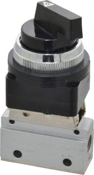 ARO/Ingersoll-Rand - 1/8" NPT Manual Mechanical Valve - 3-Way, 2 Position, Long Selector/Manual & 0.2 CV Rate - Apex Tool & Supply