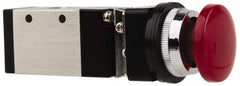 ARO/Ingersoll-Rand - 1/4" NPT Manual Mechanical Valve - 3-Way, 2 Position, Palm Button/Spring & 0.7 CV Rate - Apex Tool & Supply