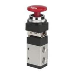 ARO/Ingersoll-Rand - 1/4" NPT Manual Mechanical Valve - 3-Way, 2 Position, Palm Button/Detent & 0.7 CV Rate - Apex Tool & Supply