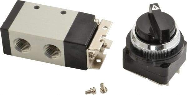 ARO/Ingersoll-Rand - 1/4" NPT Manual Mechanical Valve - 3-Way, 2 Position, Palm-Button Spring w/o Guard/Spring & 0.7 CV Rate - Apex Tool & Supply