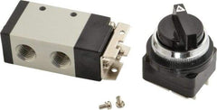 ARO/Ingersoll-Rand - 1/4" NPT Manual Mechanical Valve - 3-Way, 2 Position, Palm-Button Spring w/o Guard/Spring & 0.7 CV Rate - Apex Tool & Supply