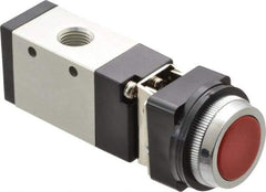 ARO/Ingersoll-Rand - 1/4" NPT Manual Mechanical Valve - 3-Way, 2 Position, Push-Button w/Guard/Spring & 0.7 CV Rate - Apex Tool & Supply