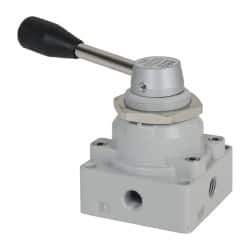 ARO/Ingersoll-Rand - 1/4" NPT Manual Mechanical Valve - 4-Way, 3 Position, Lever/Manual & 1.25 CV Rate - Apex Tool & Supply
