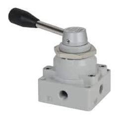 ARO/Ingersoll-Rand - 1/4" NPT Manual Mechanical Valve - 4-Way, 3 Position, Lever/Manual & 1.25 CV Rate - Apex Tool & Supply