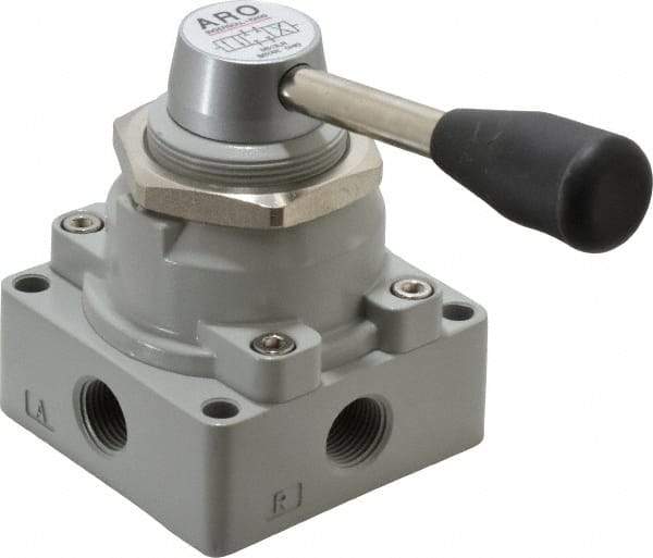ARO/Ingersoll-Rand - 3/8" NPT Manual Mechanical Valve - 4-Way, 3 Position, Lever/Manual & 2 CV Rate - Apex Tool & Supply