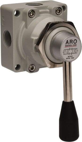 ARO/Ingersoll-Rand - 1/2" NPT Manual Mechanical Valve - 4-Way, 3 Position, Lever/Manual & 2.4 CV Rate - Apex Tool & Supply