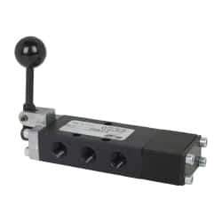ARO/Ingersoll-Rand - 1/4" NPT Manual Mechanical Valve - 4-Way, 3 Position, Lever/Spring & 0.7 CV Rate - Apex Tool & Supply