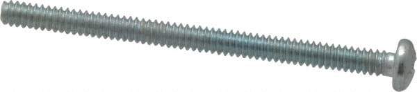 Value Collection - #6-32 UNC, 2" Length Under Head Phillips Drive Machine Screw - Pan Head, Grade 2 Steel, Zinc-Plated Finish, Without Washer - Apex Tool & Supply