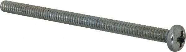 Value Collection - #6-32 UNC, 2-1/2" Length Under Head Phillips Drive Machine Screw - Pan Head, Grade 2 Steel, Zinc-Plated Finish, Without Washer - Apex Tool & Supply