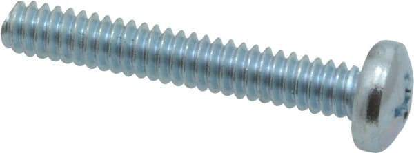 Value Collection - #10-24 UNC, 1-1/4" Length Under Head Phillips Drive Machine Screw - Pan Head, Grade 2 Steel, Zinc-Plated Finish, Without Washer - Apex Tool & Supply