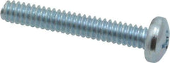 Value Collection - #10-24 UNC, 1-1/4" Length Under Head Phillips Drive Machine Screw - Pan Head, Grade 2 Steel, Zinc-Plated Finish, Without Washer - Apex Tool & Supply