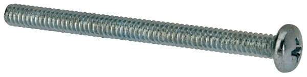 Value Collection - #10-24 UNC, 2-1/2" Length Under Head Phillips Drive Machine Screw - Pan Head, Grade 2 Steel, Zinc-Plated Finish, Without Washer - Apex Tool & Supply