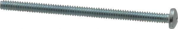 Value Collection - #10-24 UNC, 3" Length Under Head Phillips Drive Machine Screw - Pan Head, Grade 2 Steel, Zinc-Plated Finish, Without Washer - Apex Tool & Supply