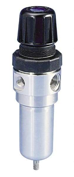 Parker - 1/2" NPT Port 1 Piece Filter/Regulator FRL Unit - Stainless Steel Bowl, 72 SCFM, 125 Max psi, 8.59" High, Manual Drain - Apex Tool & Supply