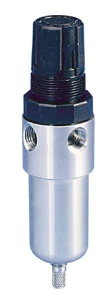 Parker - 1/4" NPT Port 1 Piece Filter/Regulator FRL Unit - Stainless Steel Bowl, 12 SCFM, 60 Max psi, 6.25" High, Manual Drain - Apex Tool & Supply