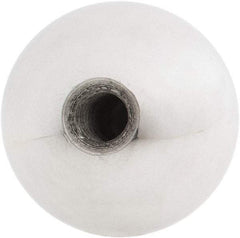 Gibraltar - 5/16-24 Thread, 1.38" Diam, Threaded Hole Ball Knob - Natural, Aluminum, Smooth Grip, 5/8" Hole Depth - Apex Tool & Supply