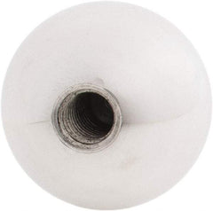 Gibraltar - 3/8-16 Thread, 1.38" Diam, Threaded Hole Ball Knob - Natural, Aluminum, Smooth Grip, 5/8" Hole Depth - Apex Tool & Supply