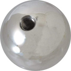 Gibraltar - 3/8-16 Thread, 1.88" Diam, Threaded Hole Ball Knob - Natural, Aluminum, Smooth Grip, 3/4" Hole Depth - Apex Tool & Supply