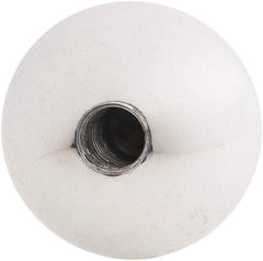 Gibraltar - 1/2-13 Thread, 1.88" Diam, Threaded Hole Ball Knob - Natural, Aluminum, Smooth Grip, 3/4" Hole Depth - Apex Tool & Supply