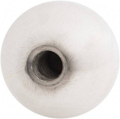 Gibraltar - 1/2-20 Thread, 1.88" Diam, Threaded Hole Ball Knob - Natural, Aluminum, Smooth Grip, 3/4" Hole Depth - Apex Tool & Supply