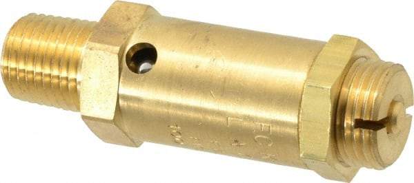 Kingston - 1/4" Inlet, Safety Relief Valve - 25 Max psi, Brass - Apex Tool & Supply