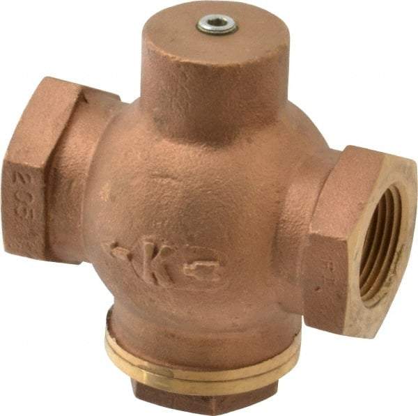 Kingston - 1" Brass Check Valve - Inline, FNPT x FNPT, 400 WOG - Apex Tool & Supply