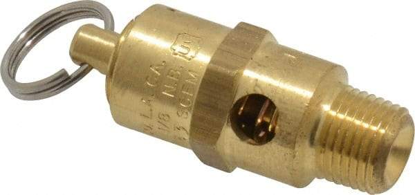 Kingston - 1/8" Inlet, ASME Safety Relief Valve - 100 Max psi, Brass - Apex Tool & Supply