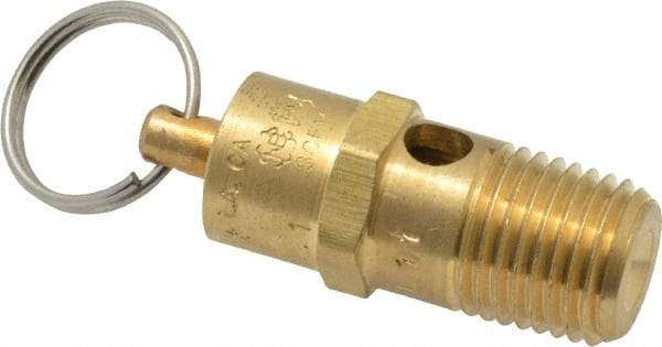 Kingston - 1/4" Inlet, ASME Safety Relief Valve - 200 Max psi, Brass - Apex Tool & Supply