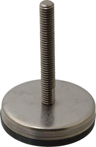 Gibraltar - 5/16-18 Bolt Thread, Stud Mount Leveling Pad & Mount - 250 Max Lb Capacity, 2.03" Base Diam, 2" Thread Length - Apex Tool & Supply