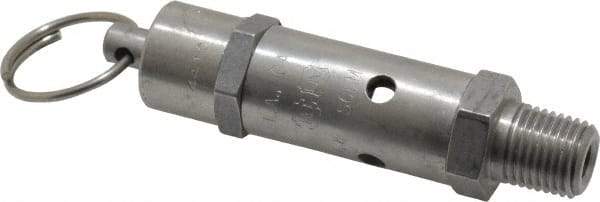 Kingston - 1/4" Inlet, ASME Safety Relief Valve - 100 Max psi, Stainless Steel - Apex Tool & Supply