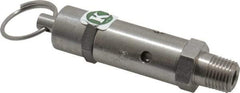 Kingston - 1/4" Inlet, ASME Safety Relief Valve - 125 Max psi, Stainless Steel - Apex Tool & Supply
