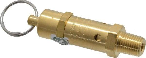 Kingston - 1/4" Inlet, ASME Safety Relief Valve - 50 Max psi, Brass - Apex Tool & Supply