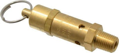 Kingston - 1/4" Inlet, ASME Safety Relief Valve - 100 Max psi, Brass - Apex Tool & Supply