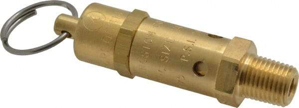Kingston - 1/4" Inlet, ASME Safety Relief Valve - 175 Max psi, Brass - Apex Tool & Supply