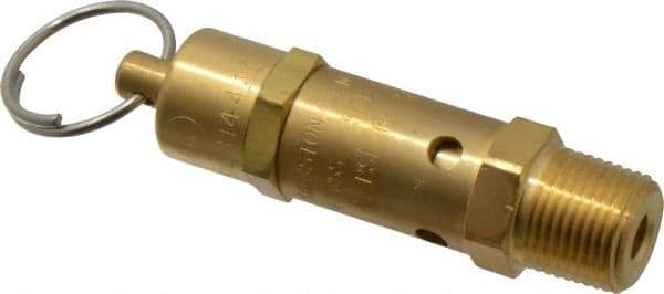 Kingston - 3/8" Inlet, ASME Safety Relief Valve - 100 Max psi, Brass - Apex Tool & Supply