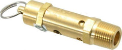 Kingston - 1/2" Inlet, ASME Safety Relief Valve - 100 Max psi, Brass - Apex Tool & Supply