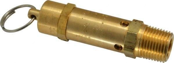 Kingston - 1/2" Inlet, ASME Safety Relief Valve - 200 Max psi, Brass - Apex Tool & Supply