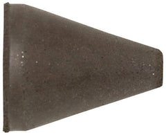Cratex - 1" Max Diam x 2" Long, Taper, Rubberized Point - Medium Grade, Silicon Carbide, 1/4" Arbor Hole, Unmounted - Apex Tool & Supply