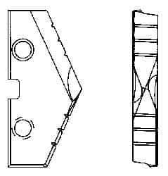 Allied Machine and Engineering - 2-23/32" Diam x 7/16" Thick, Seat Code 5, 144° Included Angle Spade Drill Insert - TiN Coated, High Speed Steel, Series T-A - Apex Tool & Supply